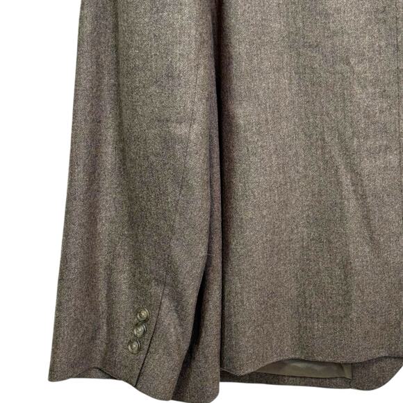 Lands End Plus Size 24W Wool Brown Herringbone 3 Button Lined Blazer Jacket - Picture 4 of 7